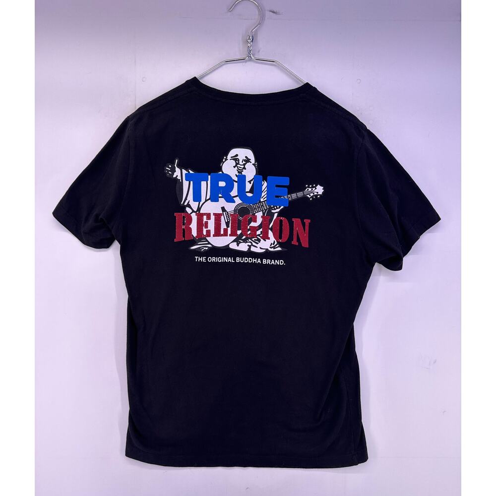 True religion black Tshirt Blue and red print Size Medium